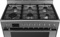 Bosch 90cm Dual Fuel Range Cooker and Canopy Rangehood Pack - 112L Oven, 6 Burners - HSB738357ADWP96BC50A