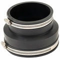 Deks 100mm EW to PVC Rubber Joiner Adaptor - EPDM & Stainless Steel, Underground Rated, Black