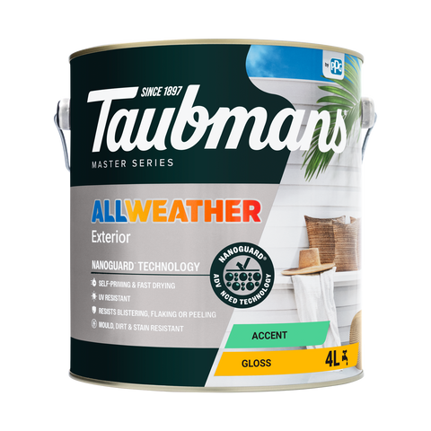 Taubmans 4L Accent Gloss All Weather Exterior Paint