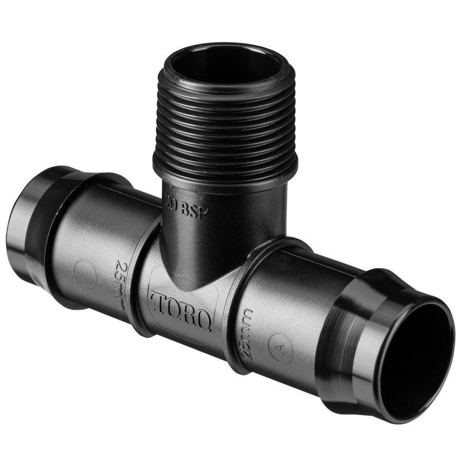 Toro 25mm Barbed x 20mm Male BSP Threaded Tee - Polypropylene - Durable - SuperSaverAU - view 1
