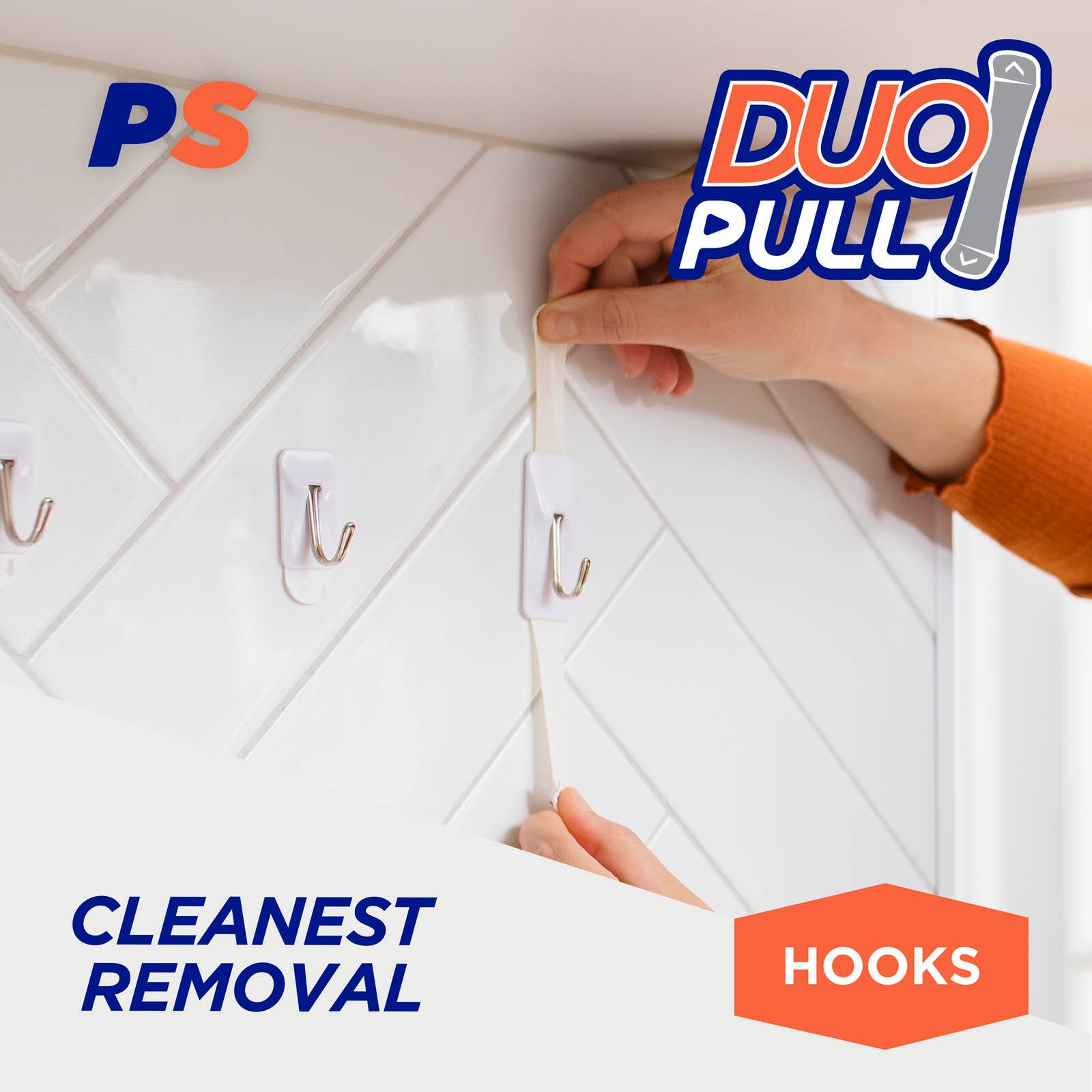 Permastik Medium White Kitchen Hooks 4 Pack Plastic