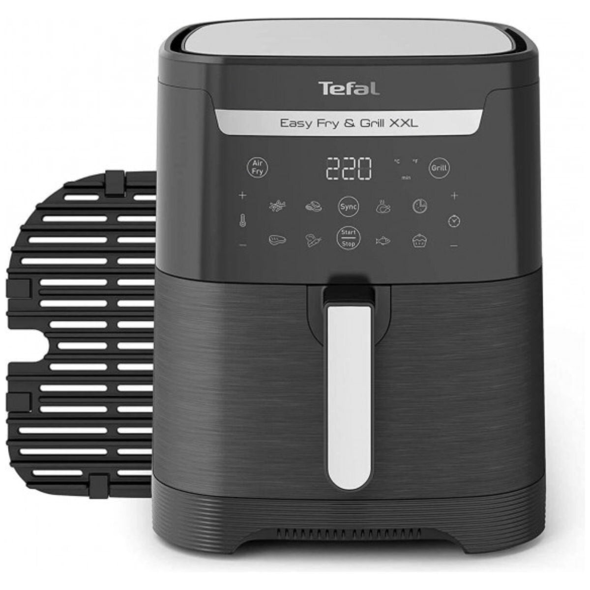 Tefal Easy Fry and Grill 2 in 1 XXL Air Fryer - FlexCook Divider, Smokeless Grill, Black - EY8018