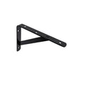 Carinya 200 x 150mm Black Heavy Duty Straight Stayed Bracket, Powder Coated Steel, 225kg