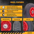 Easyroll 2.5 x 4" Pneumatic Nylon Trolley Wheel, 3/4" Axle, 100kg