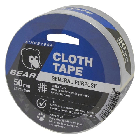 Norton Bear Silver Cloth Tape 50mm x 25m Strong Flexible Adhesive - SuperSaverAU - view 1