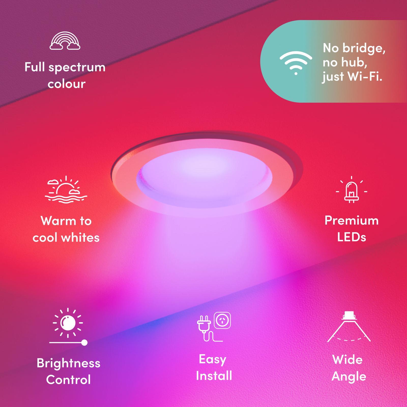 LIFX 800lm 90mm Multi Colour Dimmable Downlight IP65 - 2 Pack HB2MTDCWAU