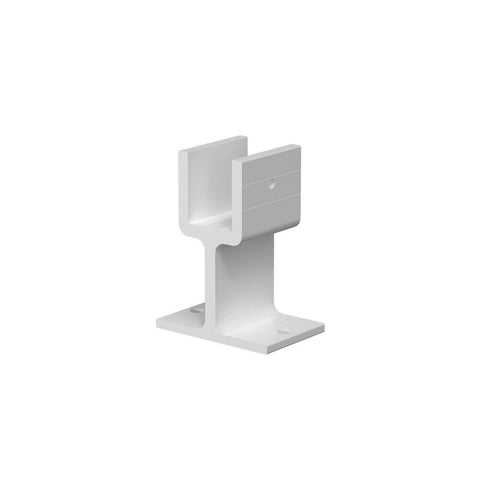 Peak White Aluminium Deck Balustrade Base Rail Support 2 Pack - Heavy Duty - 107mm x 50mm x 105mm - Secure Stability - SuperSaverAU - view 1