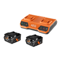 AEG 18V 5.0Ah Dual Port Charger & Battery Twin Pack - 2 Batteries - 85 Min Charge - SuperSaverAU - view 1