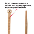 Crescent 300 x 4.8mm Beige Nylon Outdoor Universal Cable Ties 25 Pack Releasable