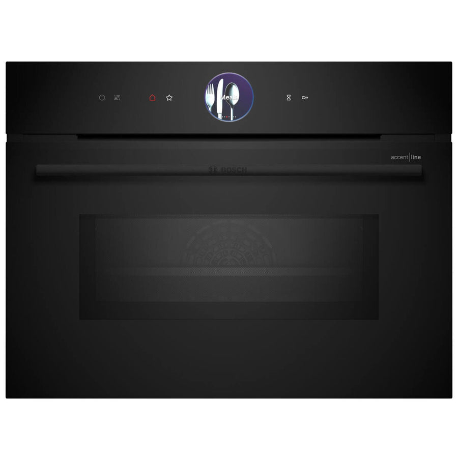 Bosch Series 8 Accentline compact oven with microwave - 45L, 4D HotAir, TFT touch display, black - CMG936AB1A