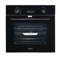 Brohn 60cm Built-In Electric Oven - 73L, 10 Functions, Inbuilt AirFry Mode, Black Glass Fascia - BRO6001BLK