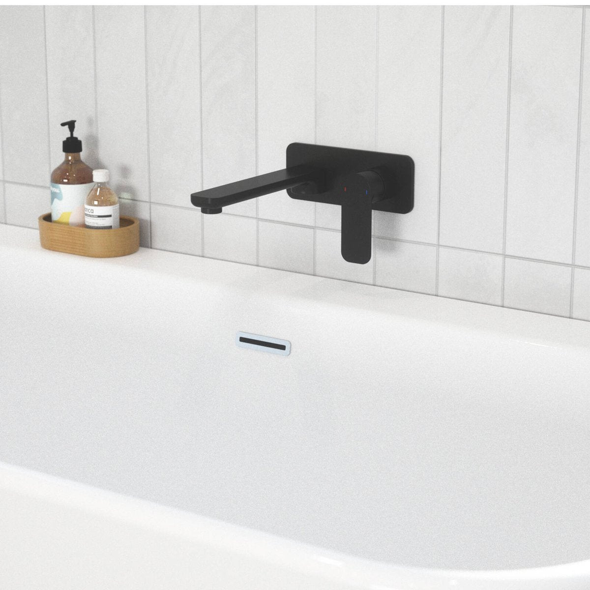 Caroma Luna Wall Basin Mixer - Lead Free Brass - 180mm x 122mm x 230mm - Satin Black - Water Efficient - SuperSaverAU - view 4