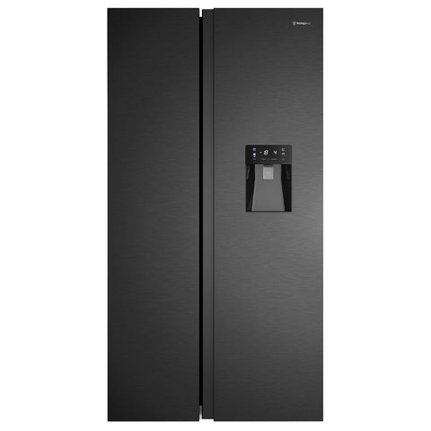 Westinghouse 619L Side by Side Fridge - Matte Black with Non-Plumbed Water Dispenser - WSE6240BB