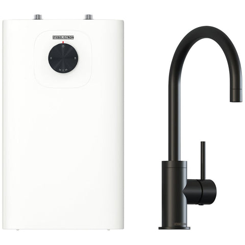 Stiebel Eltron SNU 10 PLUS 10L Storage Hot Water Unit - Black Gooseneck Mixer, 160mm Spout - 208194