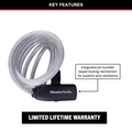 Master Lock 1.8m x 8mm Keyed Bike Lock, Braided Steel Cable, Vinyl Coated