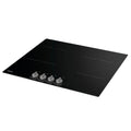 Haier electric ceramic cooktop - 4 radiant zones, dial controls, spill detection, black glass - HCE604DB3