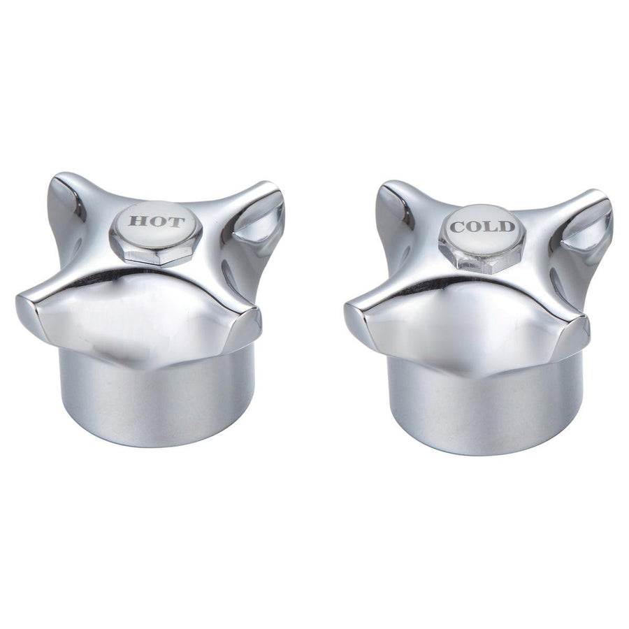 Shaw & Mason Chrome 4 Point Tap Handles Pair Zinc Alloy Durable Design - SuperSaverAU - view 1