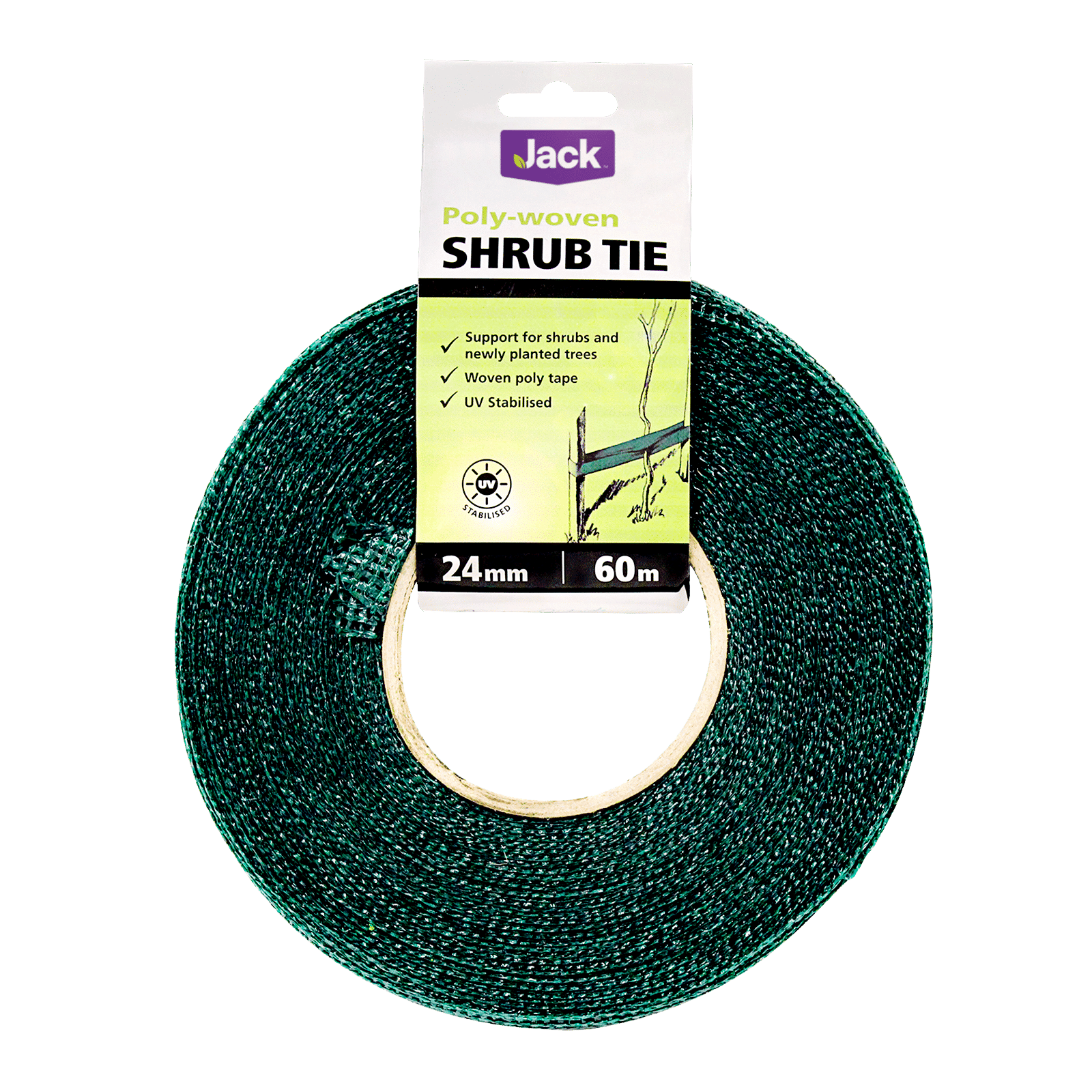 Jack 60m Green Poly-Woven Garden Shrub Tie