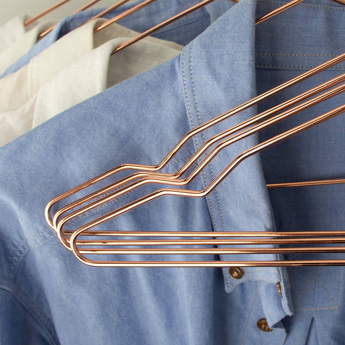 Practa Copper Metal Clothes Hangers 10 Pack - 420mm x 205mm - Durable & Space-Saving