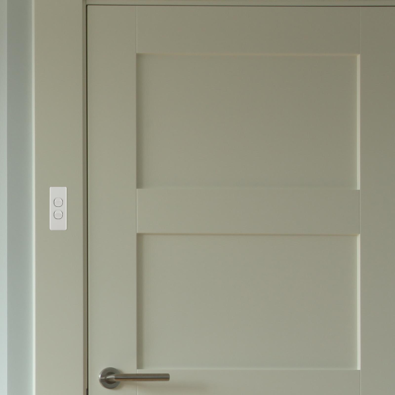 DETA X6 Double Architrave Switch 240V 10A White Polycarbonate