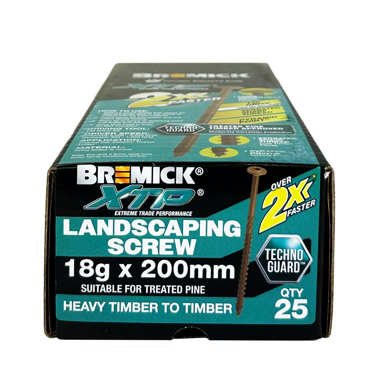 Bremick XTP Landscape Screws - 18g x 200mm - Galvanised - 25 Pack - Durable - SuperSaverAU - view 1