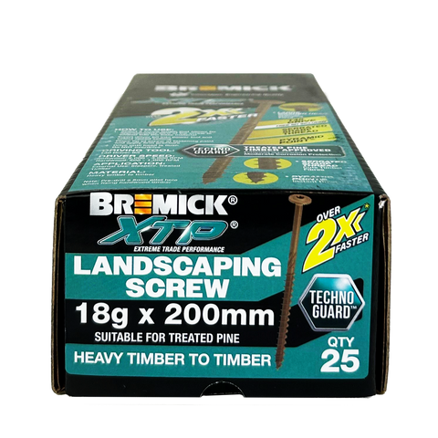 Bremick XTP Landscape Screws - 18g x 200mm - Galvanised - 25 Pack - Durable - SuperSaverAU - view 1
