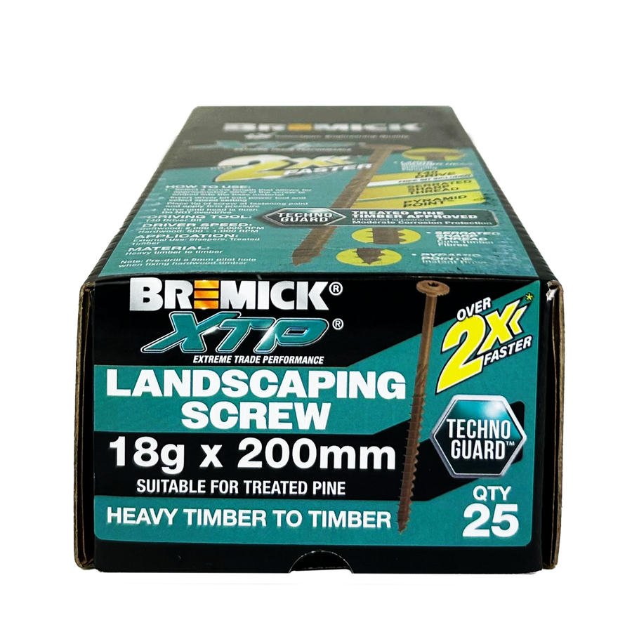 Bremick XTP Landscape Screws - 18g x 200mm - Galvanised - 25 Pack - Durable - SuperSaverAU - view 1