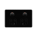 DETA X6 Double Power Point, Black Polycarbonate, 10A 250V, Clip-On Cover (6252BK)