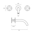 Rogerseller Gas Wall Basin Set - Brass, 6 Star WELS, 4.5L per Minute, Brushed Nickel - 3606017407