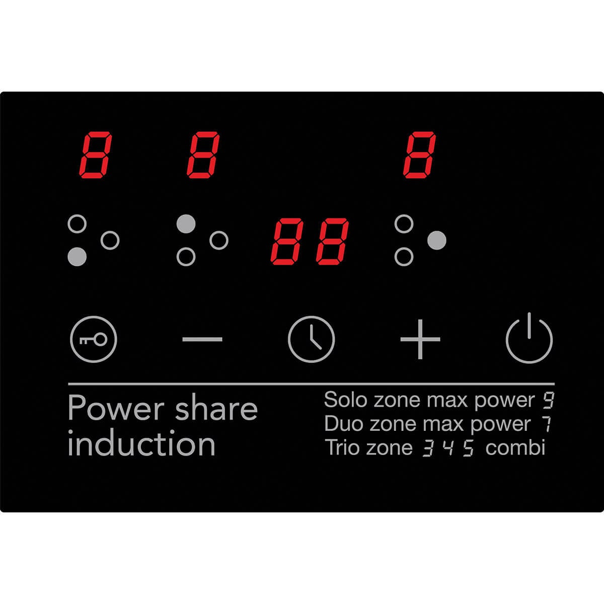 Glem Gas 60cm 3 zone induction cooktop - 10A plug, touch controls, individual timers - GLINDPS