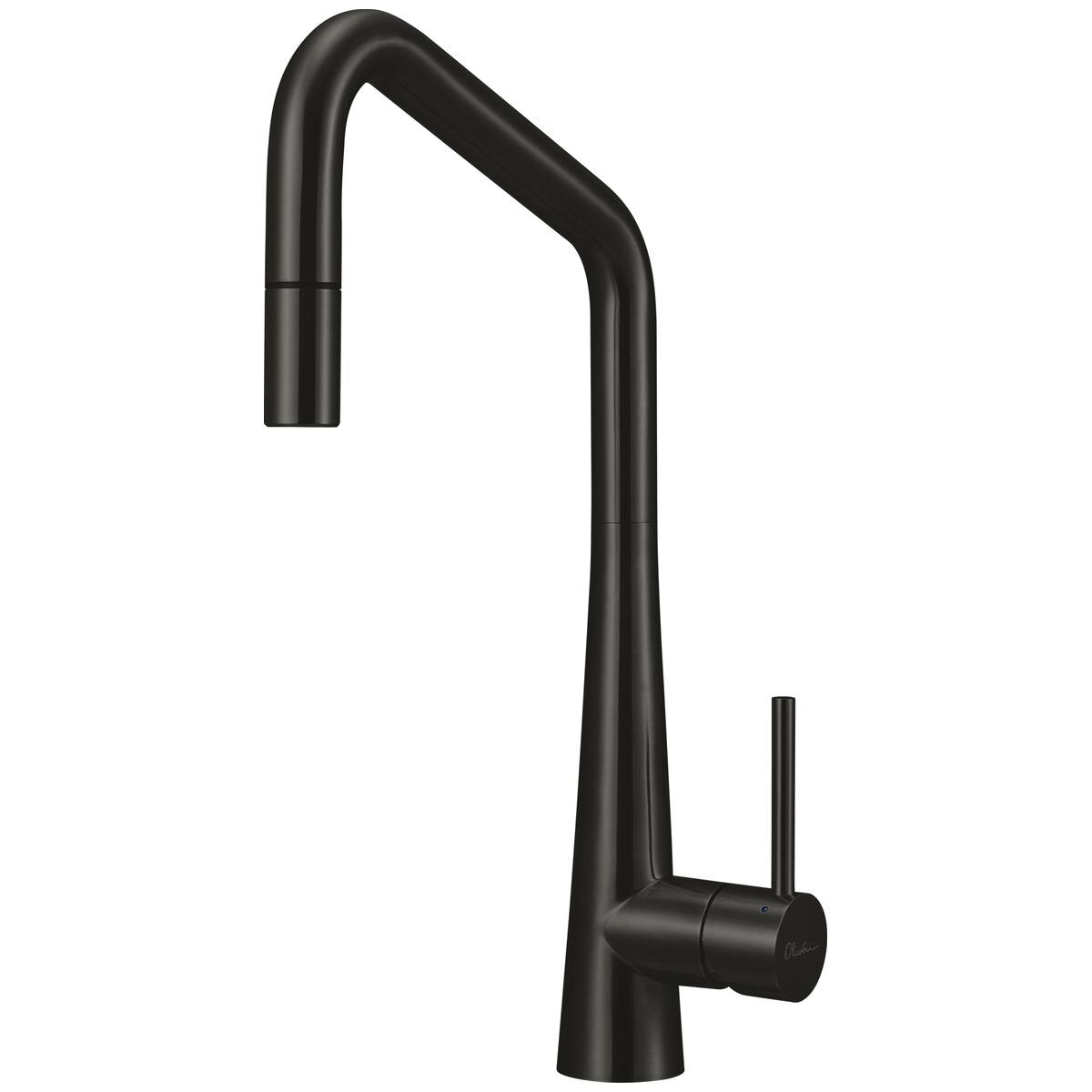 Oliveri Essente square gooseneck pull out mixer tap - 316 stainless steel - Brushed Black - SS31675-BL