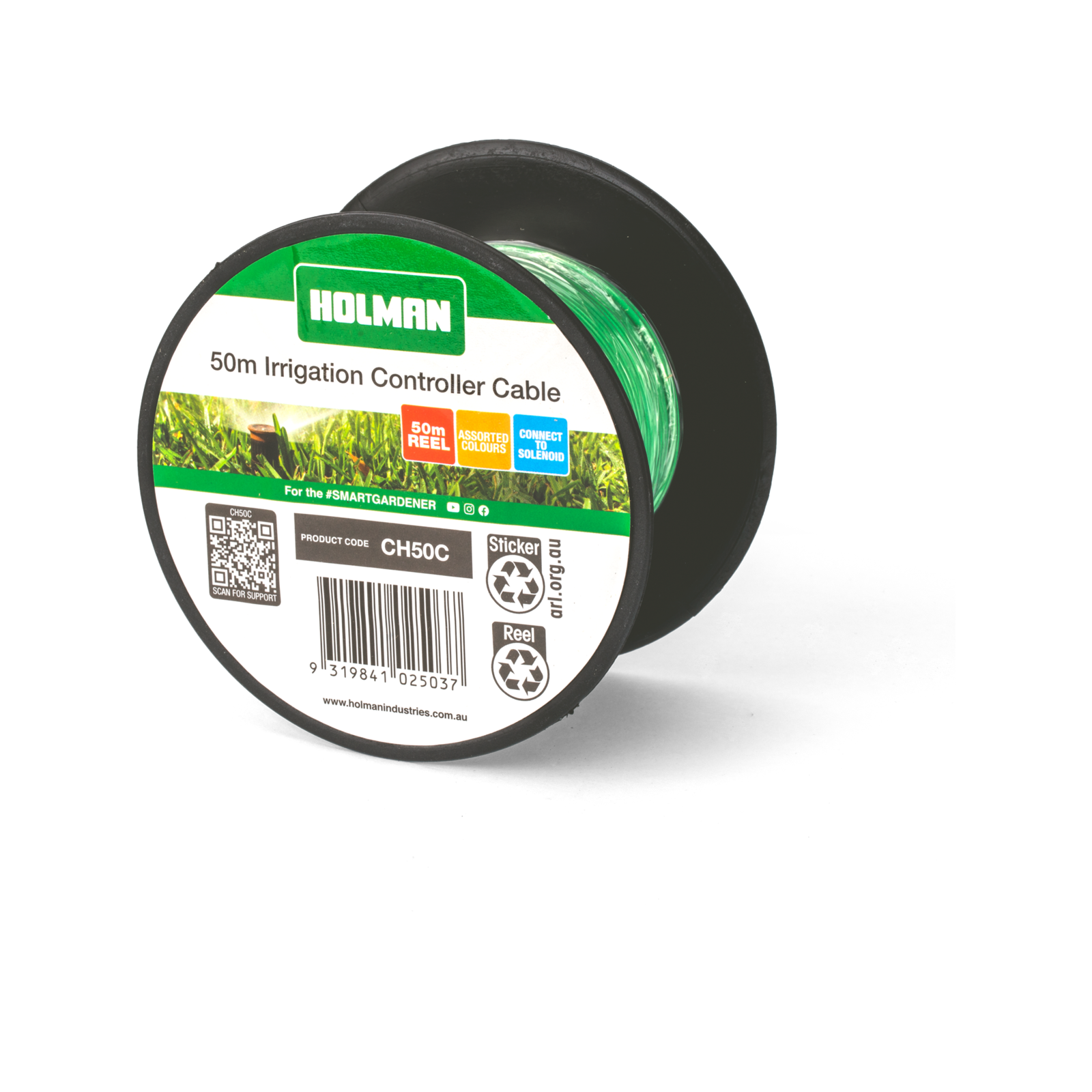 Holman 50m Irrigation Wire Cable - 5 Assorted Colours, Spool