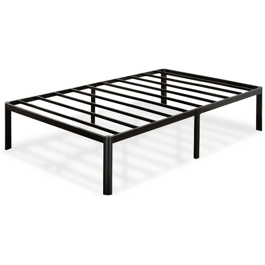 Zinus Single metal bed frame - black steel, steel slats, tool-free setup - AU-MPRC-16S