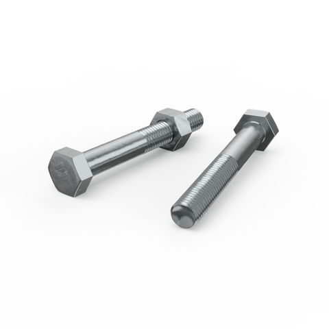 Zenith M10 x 75mm Zinc Plated Hex Head Bolts and Nuts - 2 Pack - Durable Fastening - SuperSaverAU - view 1