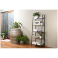 L.T. Williams 5-Tier Book Shelf - Rustic Brown Shelves - Black Steel Frame - 9764