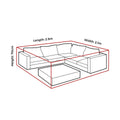 Mojo Corner Lounge with Coffee Table Cover - 2500mm x 700mm x 2100mm - UV Resistant, Water Repellent - SuperSaverAU - view 3