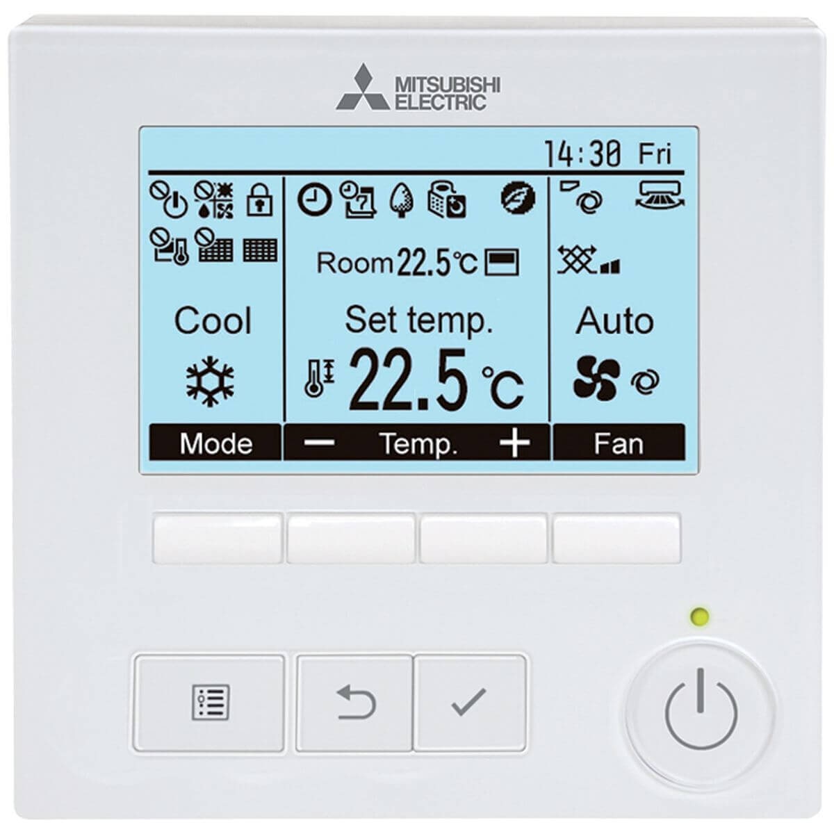Mitsubishi Electric Wired Controller - Weekly Timer, Night Setback, Auto-Return - PAR-41MAAM