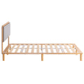 Zinus Double Bamboo Bed Frame - Natural Bamboo, Upholstered Headboard, Slatted Support - AU-FPWNH8ZC-08D