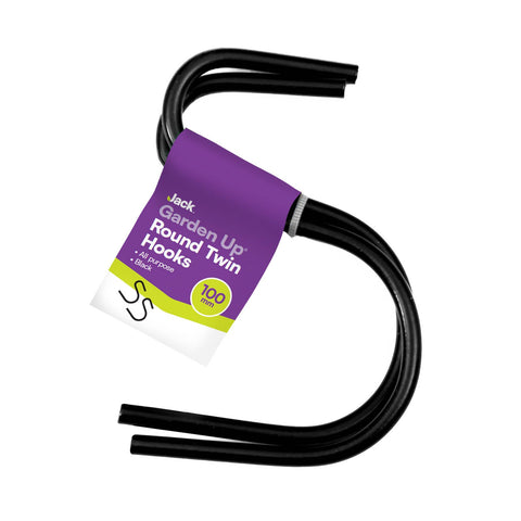 Jack Round Hanging Basket Hook Black Steel 100mm - 2 Pack