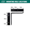 Carinya Lipped Angle Bracket - 185 x 185mm - Black - Powder Coated Steel - 100kg Load Capacity - SuperSaverAU - view 5