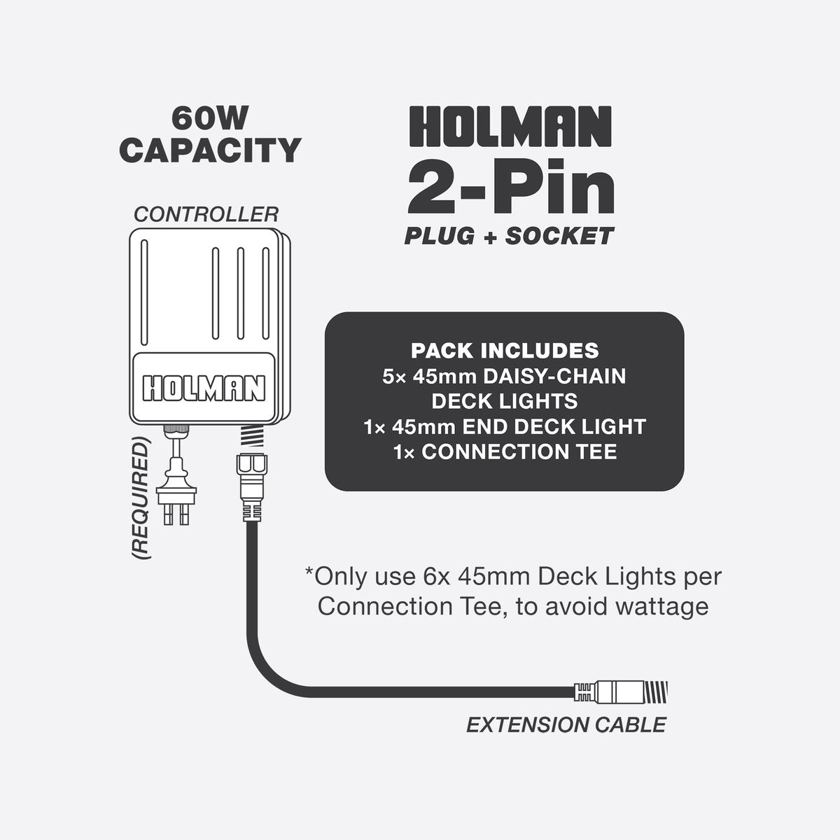 Holman 45mm Warm White Deck Light 6 Pack Stainless Steel Waterproof - SuperSaverAU - view 5