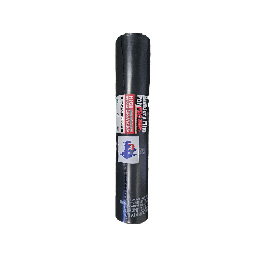 CAgroup 2 x 40m x 200um Black High Impact PolyPRO Builders Film