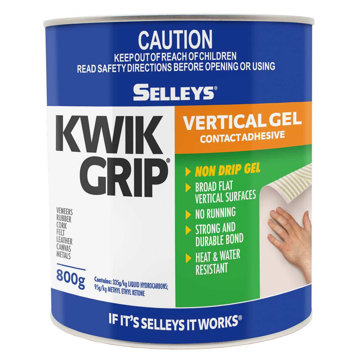 Selleys Kwik Grip Gel Adhesive 800g Solvent-Based Vertical Bonding - SuperSaverAU - view 1