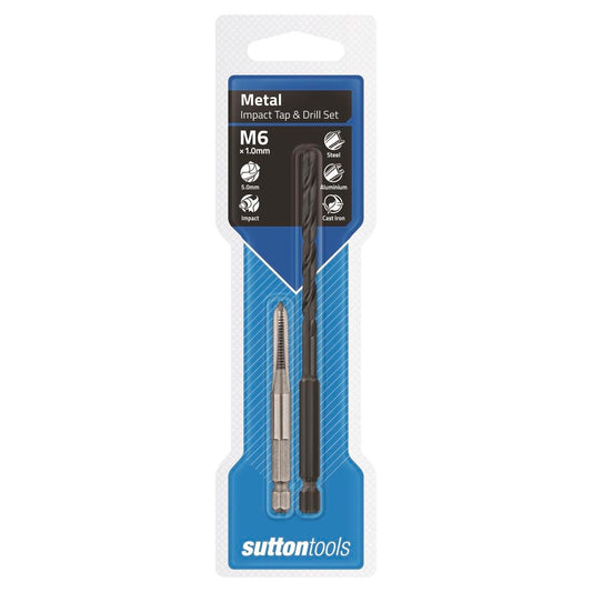 Sutton Tools 5mm M6 1/4 Hex Impact Tap and Drill Set Tungsten Alloy