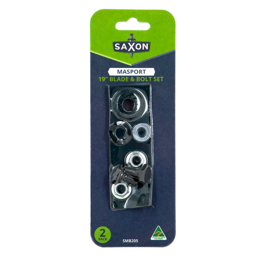 Saxon 19" Mower Blade Bolt Set - 2 Blades & Hardware - Suits Masport - SuperSaverAU - view 1
