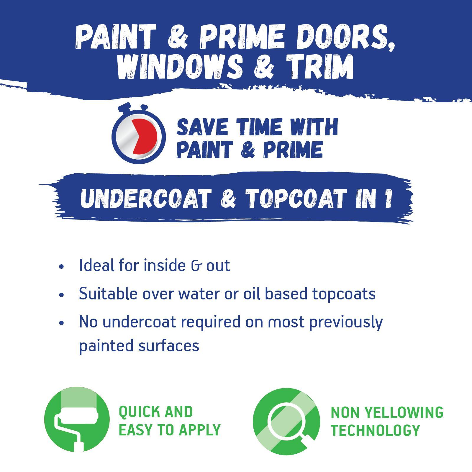 British Paints 2L White Semi Gloss Doors Windows and Trim Paint and Prime Tintable