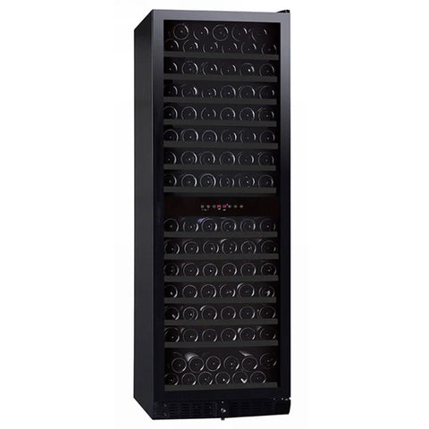 Grand Cru 166 Bottle Dual Zone Wine Fridge - Black, Smoked Glass Door, Touchpad Control - GCWF166DZBLK