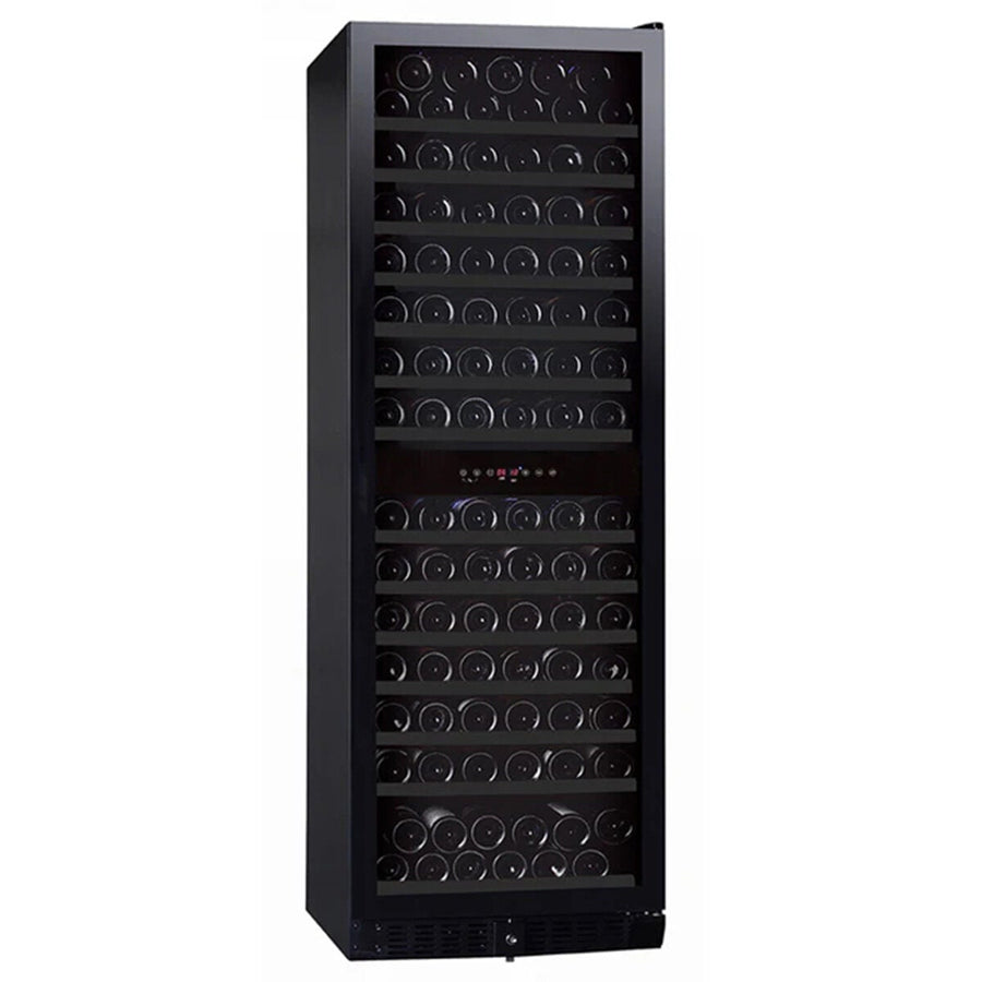 Grand Cru 166 Bottle Dual Zone Wine Fridge - Black, Smoked Glass Door, Touchpad Control - GCWF166DZBLK