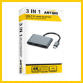 Antsig 3 in 1 USB-C to HDMI Adapter - Dual 4K UHD - Grey - 100W Charging - SuperSaverAU - view 3