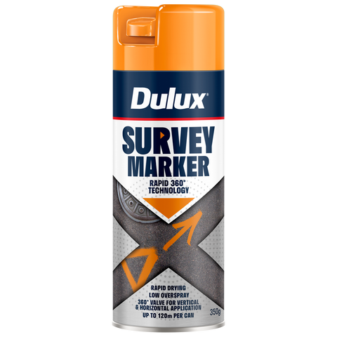 Dulux 350g Fluoro Orange Survey Marker Spray Paint - High Visibility